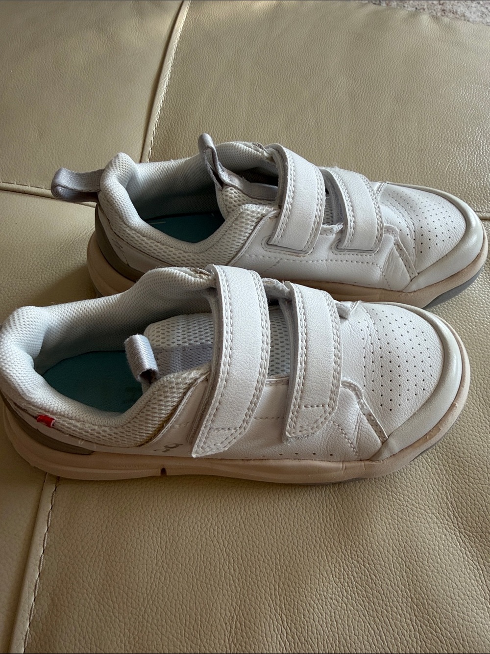Kids White Velcro Sneakers with Cushioned Support